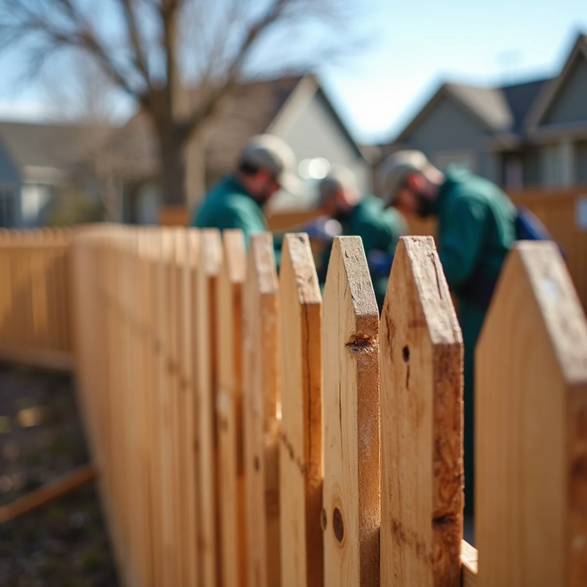 Severe hail impact damage and splintered wood fibers on cedar fence boards