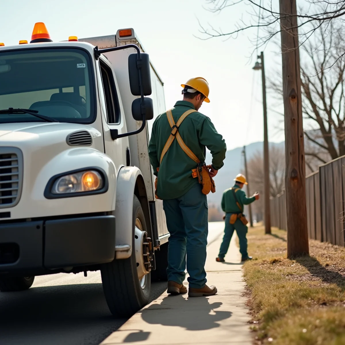 Emergency fence repair service securing wind-damaged fence panels after storm