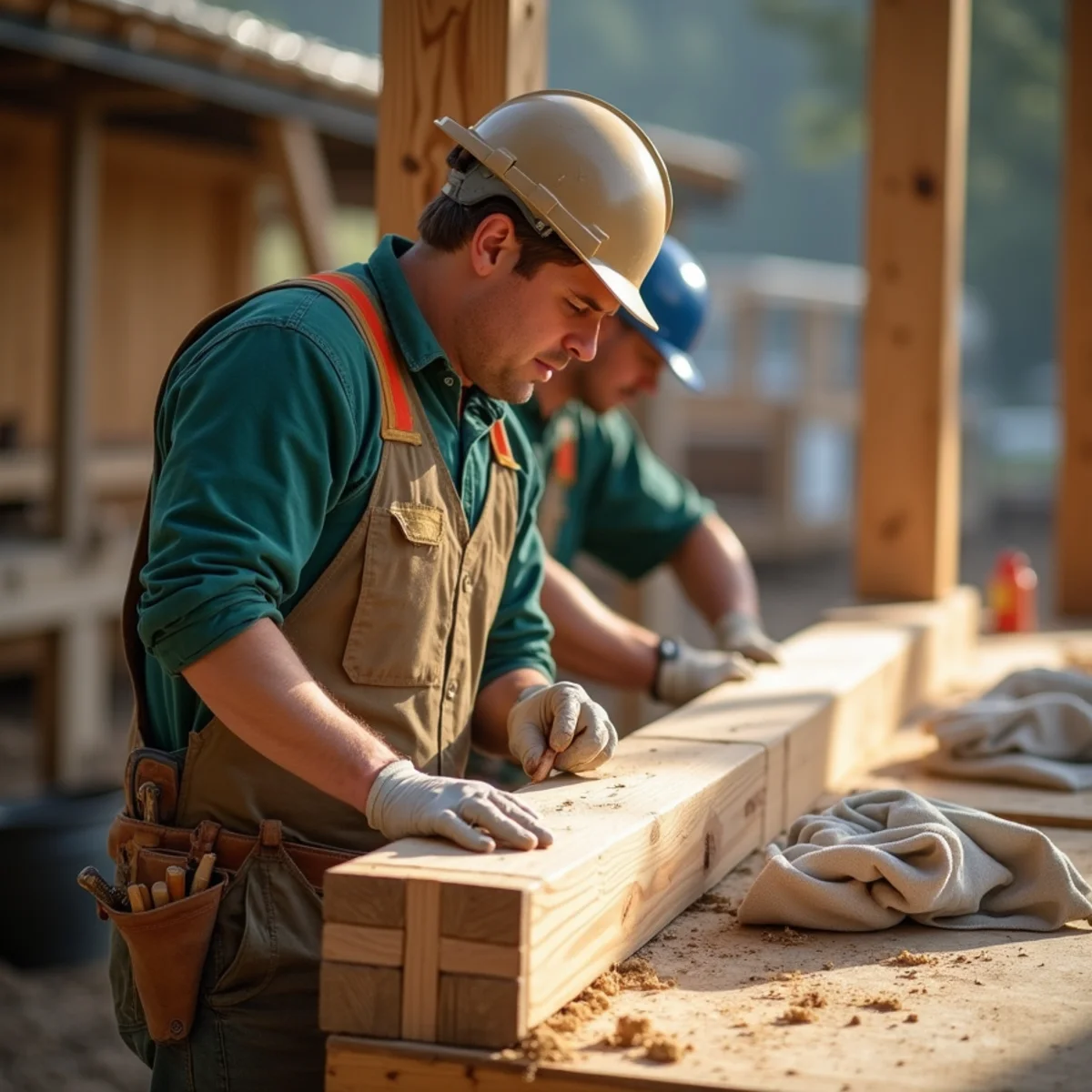 Heavy cedar post mortise holes receiving tapered horizontal split rails