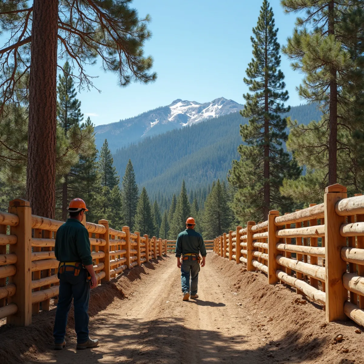 Heavy timber wildlife fence on high-elevation 8,500-foot mountain parcel