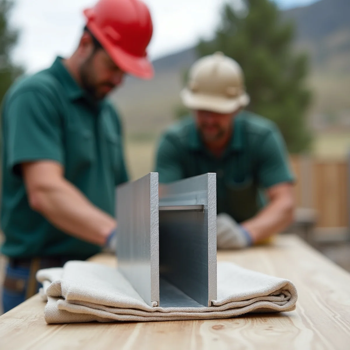 Heavy aluminum I-beam structural stiffener inserted inside vinyl fence post